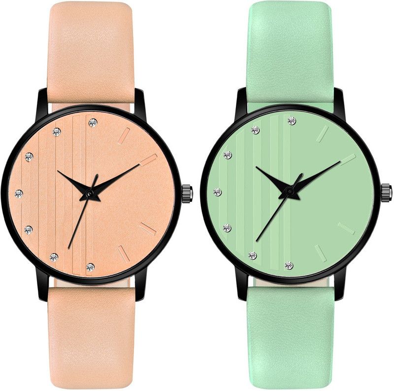MT321322 Girls Attractive Leather Belt Combo (Pack of 2) Analog Watch - For Girls