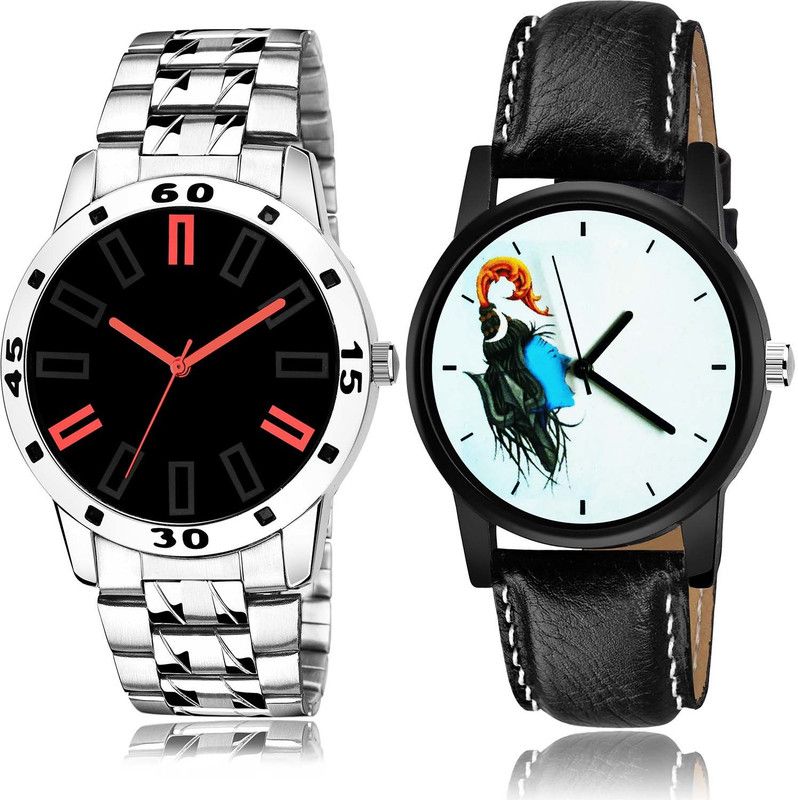 combo watch Analog Watch - For Men New Valentine Chain Watch And Mahadev Watch - B892-B22 (Combo Of 2 )