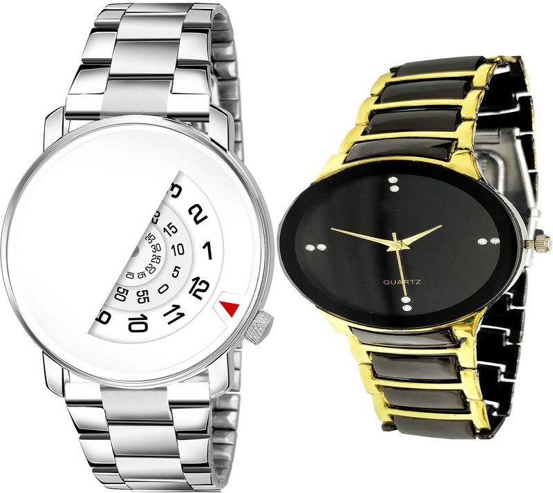 combo watch Analog Watch - For Men & Women Modern Chronograph Day And Date Analog Silver And Black Color Boys And Men Watch - BL46.106-B69 (Combo Of 2 )