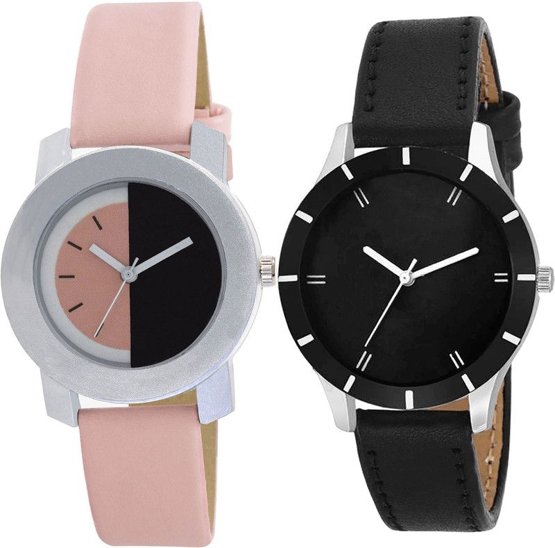 combo watch Analog Watch - For Girls Brand New Analogue Analogue Pink And Black Color Girls And Women Watch - G400-G268 (Combo of 2 )