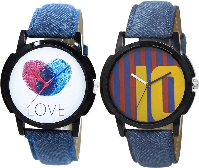 combo watch Analog Watch - For Boys Modern Royal Love And Messi Football Analogue Blue Color Boys And Men Watch - B11-BL46.10 (Combo Of 2 )