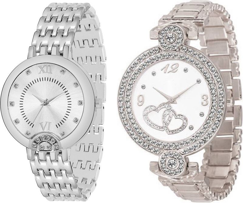 Analog Watch - For Girls Combo pack 2 New Diamond Studded Part-Wedding Adition Analog Watch For Girls & Women BB-07263
