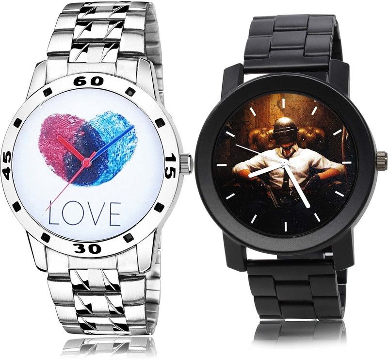 Analog Watch - For Men Treading Luxury Love Fingerprints Chain Watch And Pubg Military Army Chain Watch Watch - B812-B452 (Combo Of 2 )