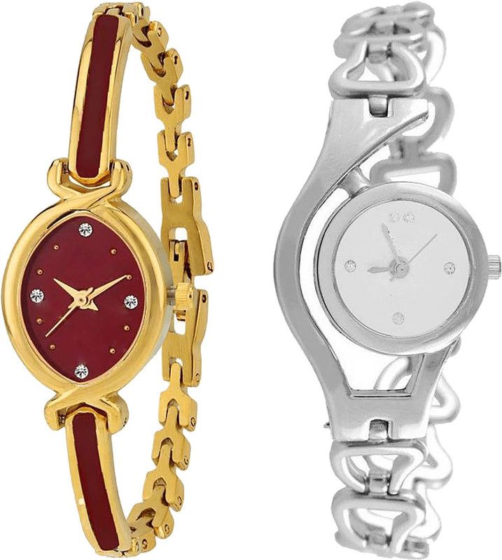 combo watch Analog Watch - For Girls Treading Style Analogue Gold And Silver Color Girls And Women Watch - G122-G70 (Combo Of 2 )