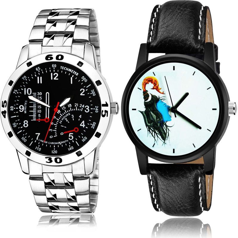 combo watch Analog Watch - For Men Contemporary Analogue Chain Watch And Mahadev Watch - B907-B22 (Combo Of 2 )