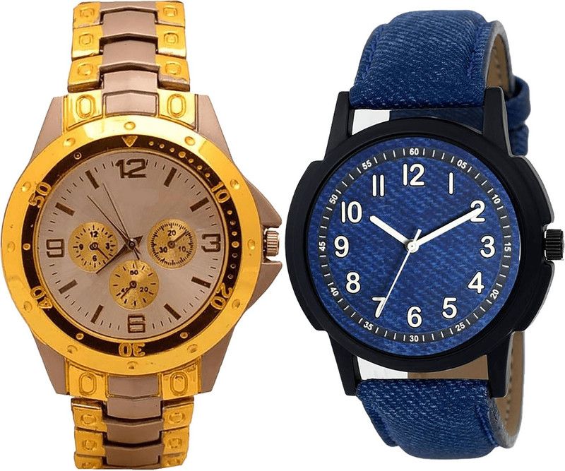 combo watch Analog Watch - For Girls Modern Model Analogue Silver And Blue Color Boys And Men Watch - B74-B8 (Combo Of 2 )