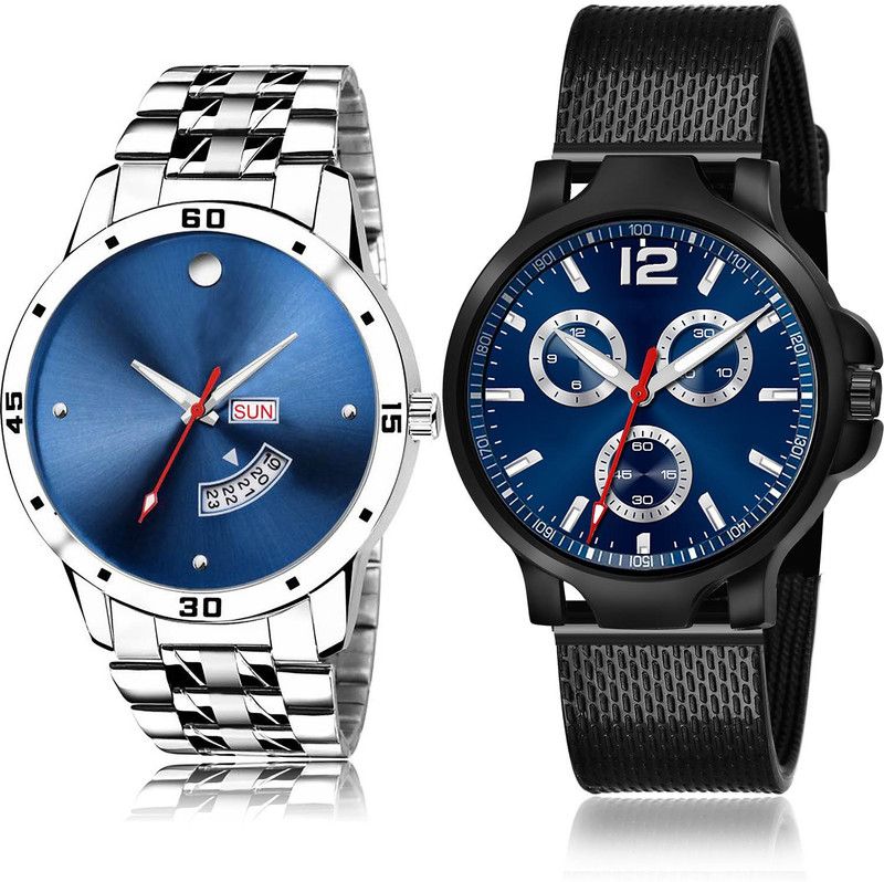 Analog Watch - For Men Classical 3D Design 2 Watch Combo For Boys And Men - BL46.105-(71-S-10)