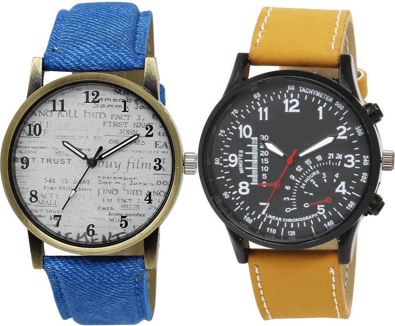 combo watch Analog Watch - For Girls Brand New Unique Analogue Blue And Brown Color Boys And Men Watch - BL46.28-B42 (Combo Of 2 )