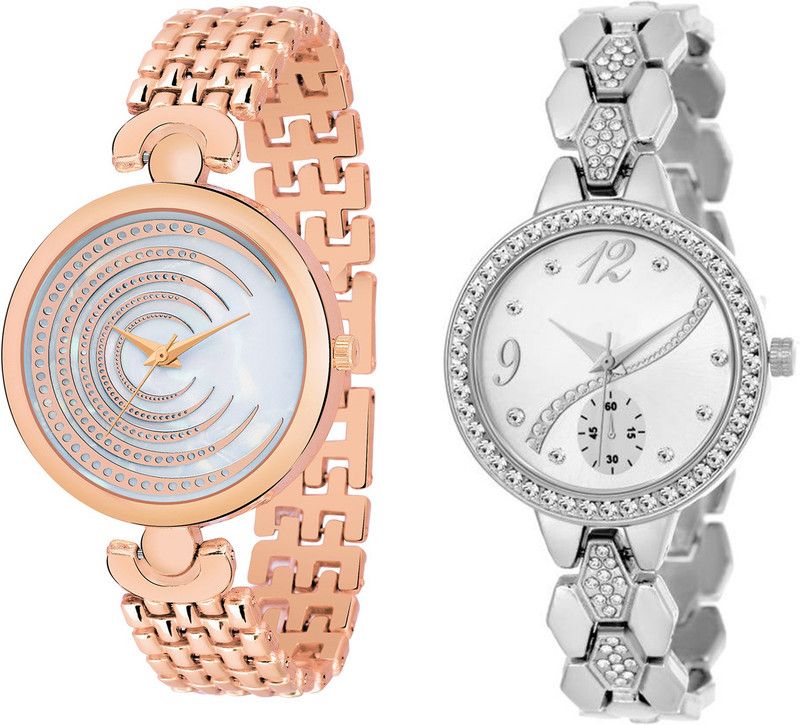 Analog Watch - For Girls Combo pack 2 New Diamond Studded Watch For Girls & Women BB-07370