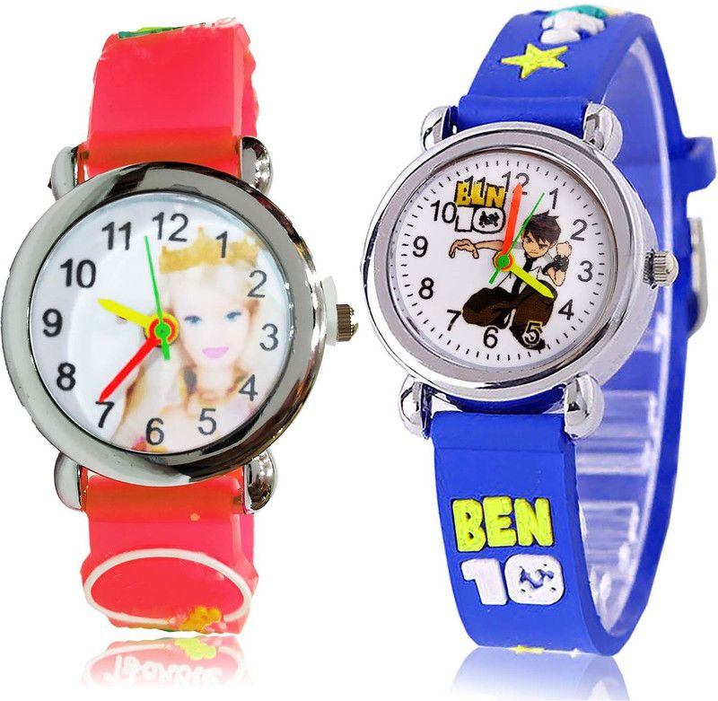 combo watch Analog Watch - For Girls Latest Formal Genevieve Doll Kids And Ben 10 Kids 2 Watch Combo For Girls And Women - GC77-GC91