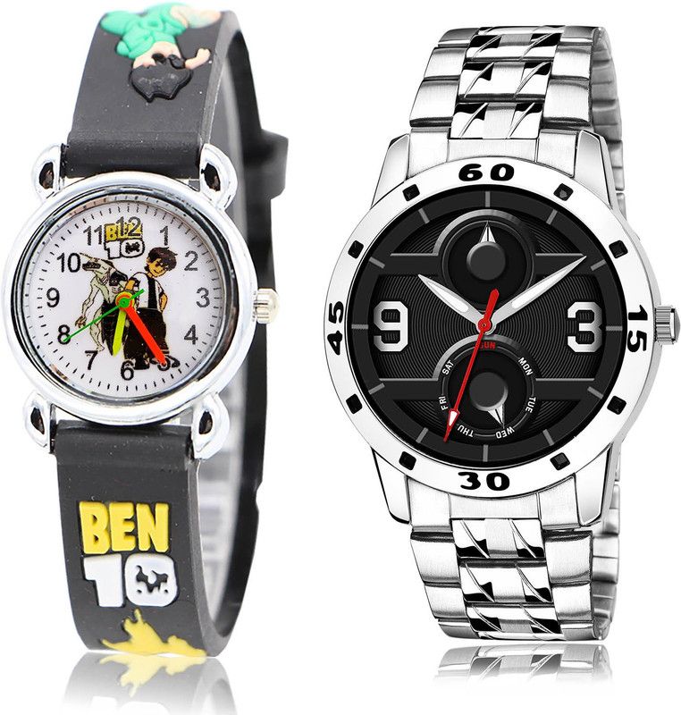 Analog Watch - For Boys Contemporary 3D Design 2 Watch Combo For Boys And Men - BK85-(28-S-19)