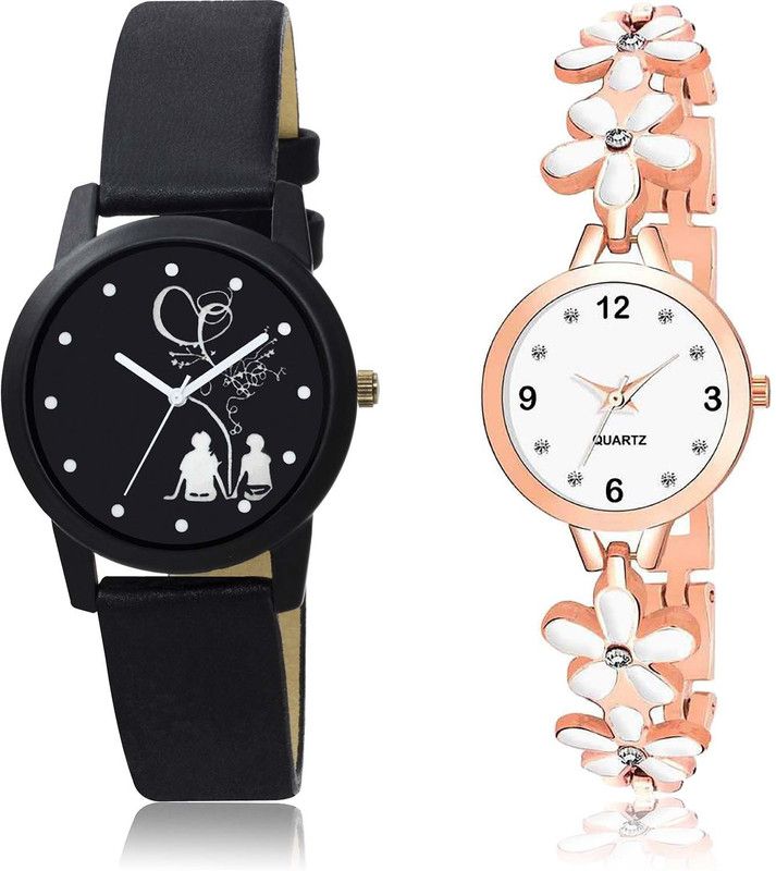 combo watch Analog Watch - For Women New Fashion Love Valentine Couple And Flower Combo Watch For Girls And Women - GO146-G462