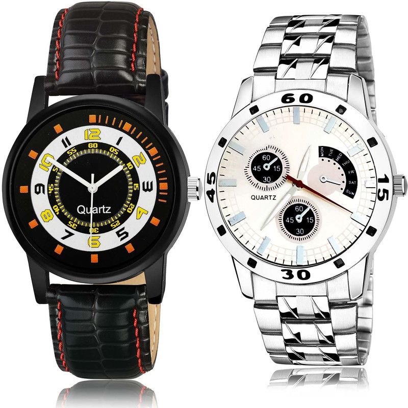 combo watch Analog Watch - For Men Treading Chronograph Sports And Chain Watch 2 Watch Combo For Boys And Men - BRA42-B85