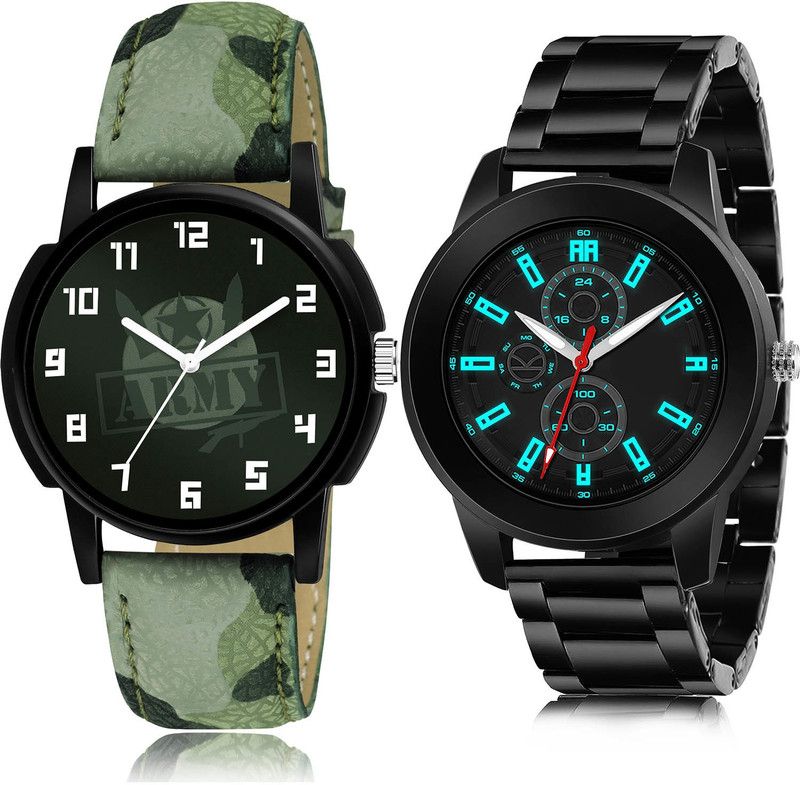 Analog Watch - For Men Contemporary Italian Designer 2 Watch Combo For Boys And Men - B21-(63-S-20)