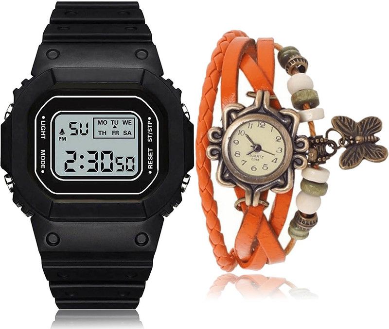Analog-Digital Watch - For Girls Modern Quartz 2 Watch Combo For Women And Girls - DG28-G62