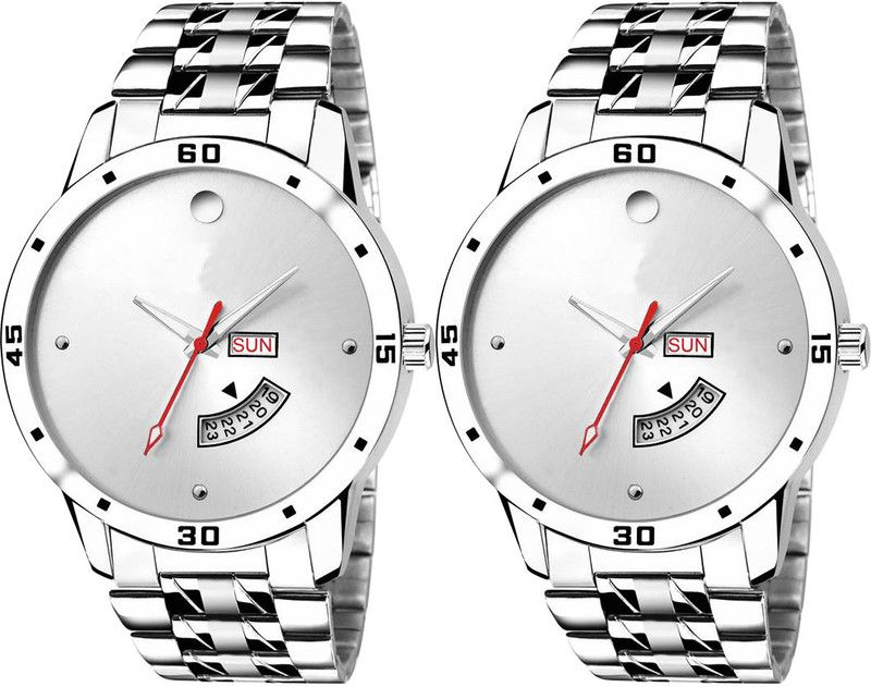combo watch Analog Watch - For Girls New Branded Day And Date Analogue Silver Color Boys And Men Watch - BL46.103-BL46.103 (Combo Of 2 )