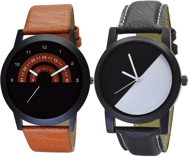 combo watch Analog Watch - For Girls Classical Model Analogue Brown And Black Color Boys And Men Watch - B46-B32 (Combo Of 2 )