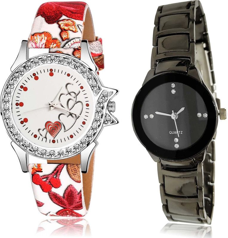 combo watch Analog Watch - For Men & Women New Branded Love Heart Combo Watch For Girls And Women - G495-G206