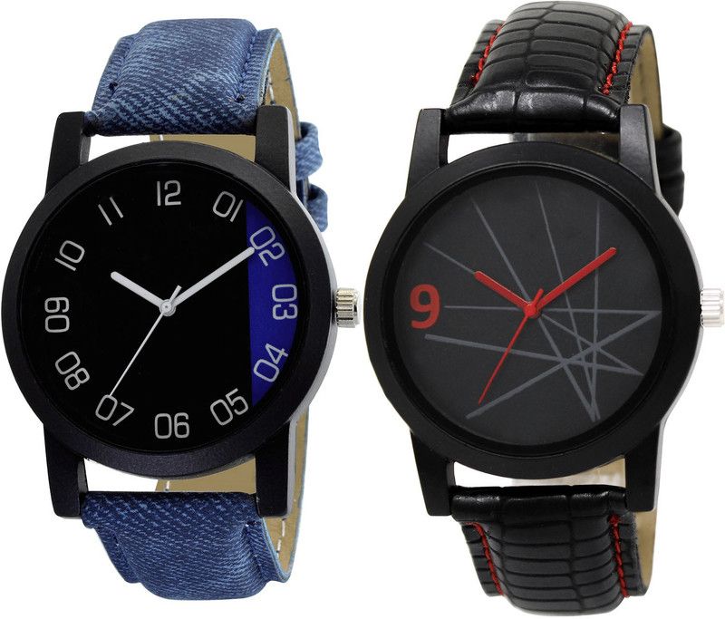 combo watch Analog Watch - For Men New Diwali Analogue Blue And Black Color Boys And Men Watch - B37-BL46.8 (Combo Of 2 )