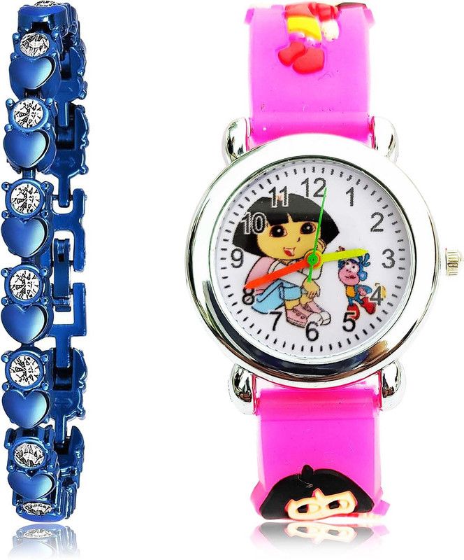 combo watch Analog Watch - For Girls Contemporary Unique Bracelet And Dora The Explorer Kids 2 Watch Combo For Girls And Women - GX2-GC193