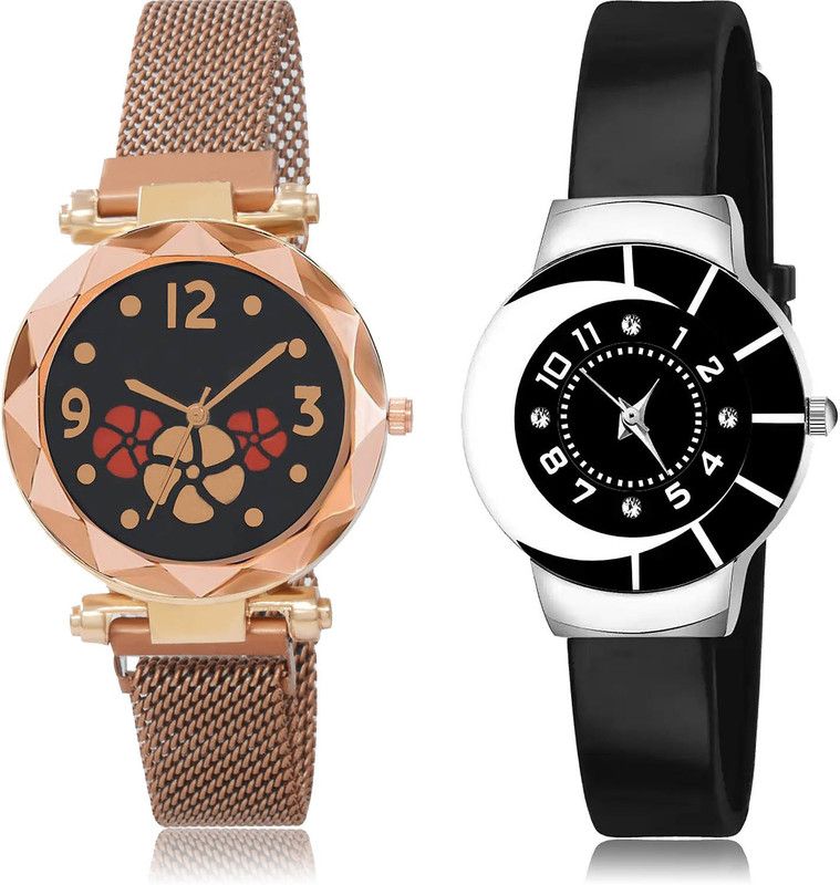 Analog Watch - For Girls Latest Heart 2 Watch Combo For Women And Girls - G653-G8