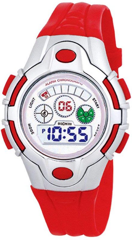 Starlight Seven Color Multi-Function Alarm ChronoGraph Digital Watch - For Boys & Girls EF01B-01RED