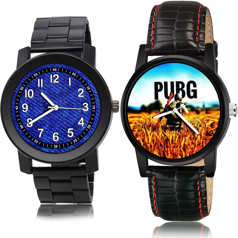 combo watch Analog Watch - For Men Modern Collegian Chain Watch And Pubg Military Army Watch - B796-B476 (Combo Of 2 )