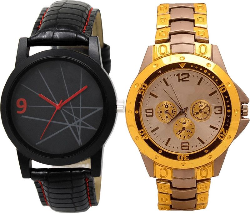 combo watch Analog Watch - For Girls Treading Professional Analogue Black And Silver Color Boys And Men Watch - BL46.8-B74 (Combo Of 2 )