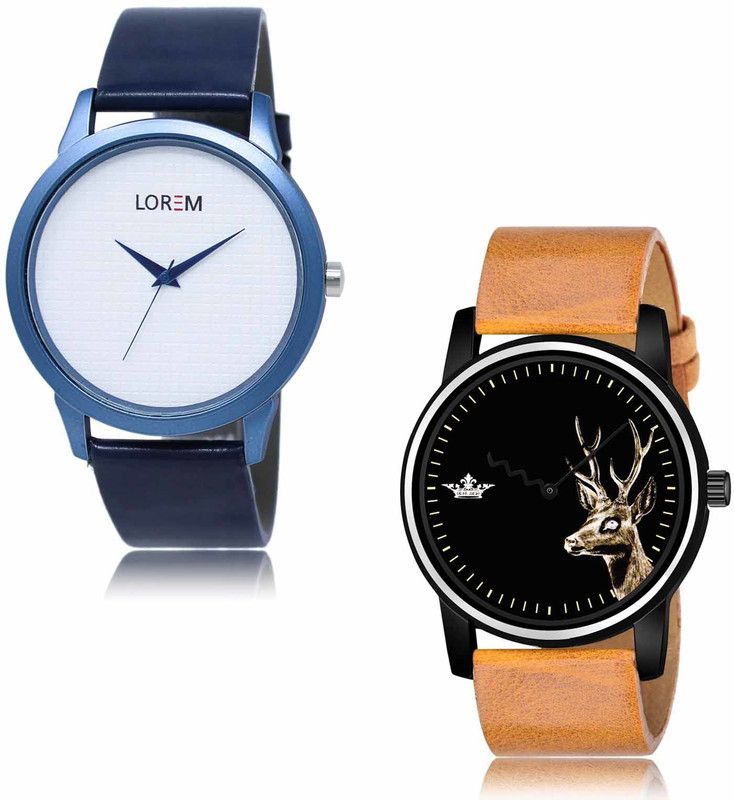 Analog Watch - For Men LR33-LR69 White-Black Casual-Bear Combo of 2