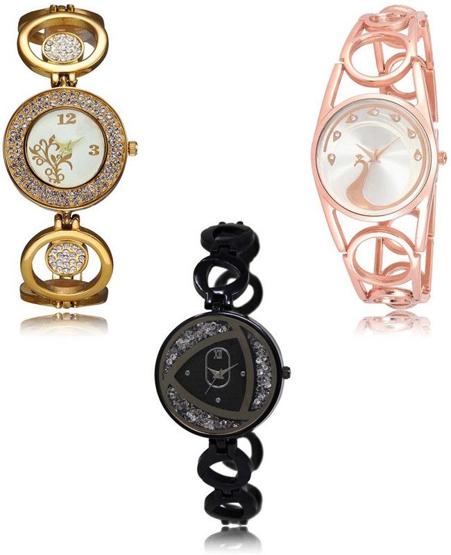 Latest Set of 3 Stylish Attractive Professional Designer Combo Analog Watch - For Women LR-204-232-237 Premium Quality Collection