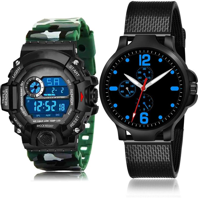 Analog-Digital Watch - For Men New Analogue 2 Watch Combo For Boys And Men - BC20-(68-S-10)