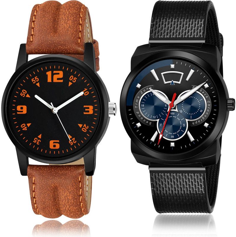 Analog Watch - For Men Contemporary Rich 2 Watch Combo For Boys And Men - B15-(61-S-10)