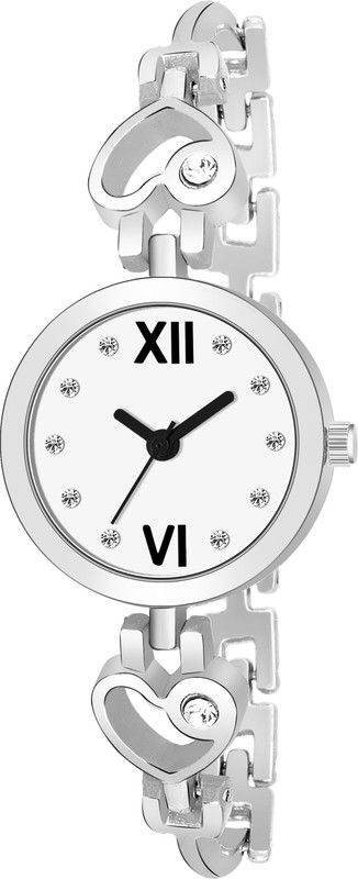 Analog Watch - For Women New Stylish Heart Design Silver Belt Bracelet Analog Watch