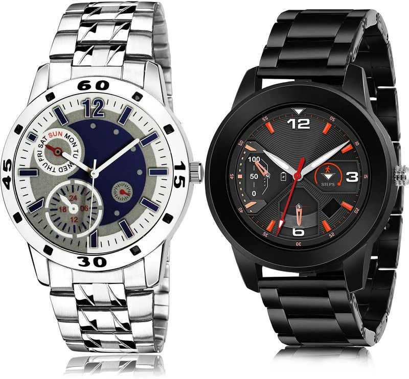 Analog Watch - For Men New Designer 2 Watch Combo For Boys And Men - B666-(40-S-20)