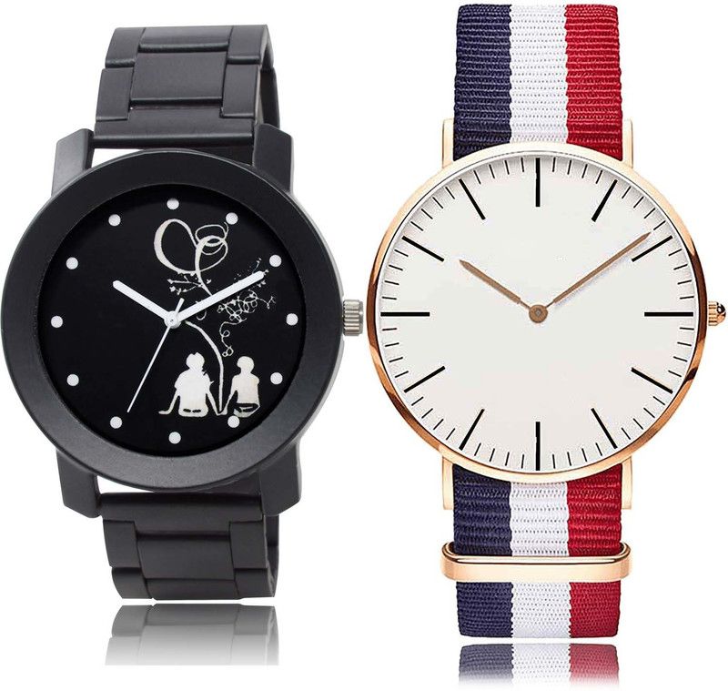 combo watch Analog Watch - For Men & Women Classical Model Couple Love Chain Combo Watch For Boys And Men - BO53-B50