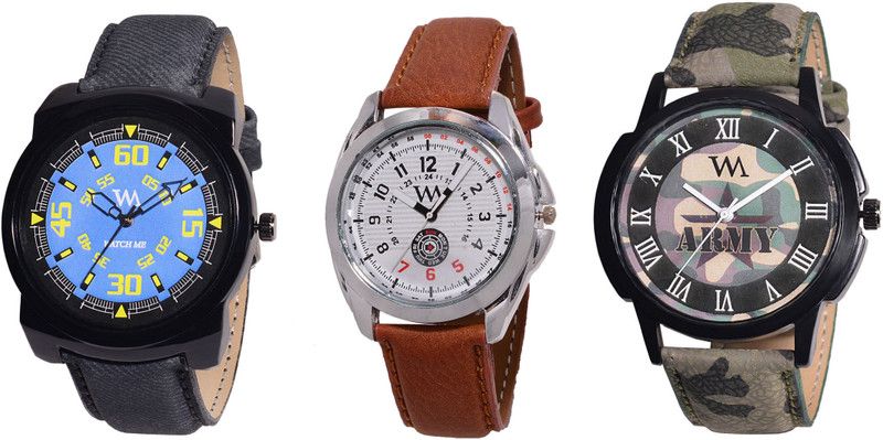 Unique Designer Stylish Analog Watch - For Men AWC-009-AWC-015-AWC-016-BK