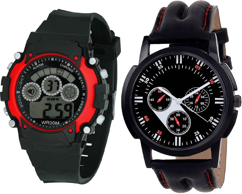 combo watch Analog Watch - For Girls Modish High Quality Kids Analogue Black Color Boys And Men Watch - B5-B104 (Combo Of 2 )