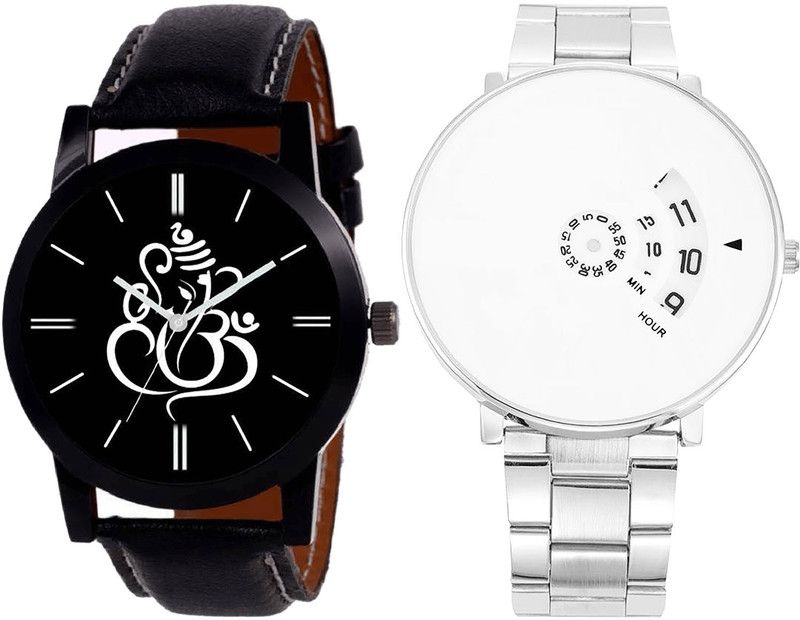 combo watch Analog Watch - For Girls Latest Collection Ganpati Analogue Black And Silver Color Boys And Men Watch - B27-B82 (Combo Of 2 )