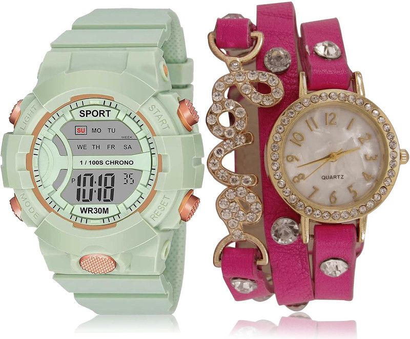 Analog-Digital Watch - For Women Contemporary Professional 2 Watch Combo For Women And Girls - DG35-G204