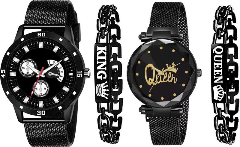 Couple Watch and Bracelet 07 Couple Watches for Lovers 07 Analog Watch - For Couple