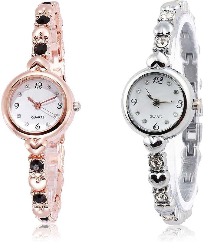 Analog Watch - For Girls New Heart Stone Combo Watch For Girls And Women - G455-G453
