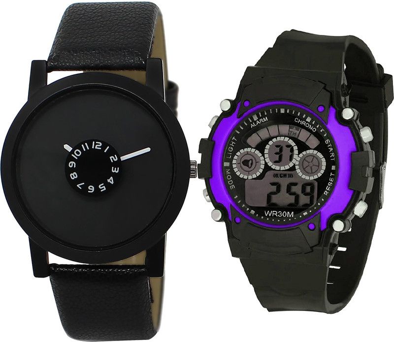 combo watch Analog Watch - For Girls New Tread Kids Analogue Black Color Boys And Men Watch - BL46.25-B133 (Combo Of 2 )