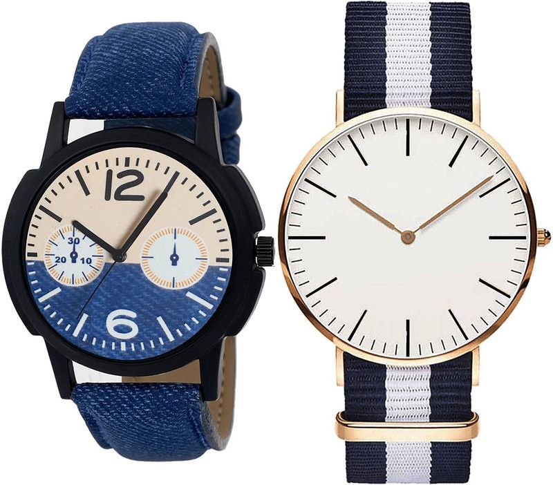 combo watch Analog Watch - For Girls Contemporary Wrist Analogue Blue Color Boys And Men Watch - B10-B109 (Combo Of 2 )