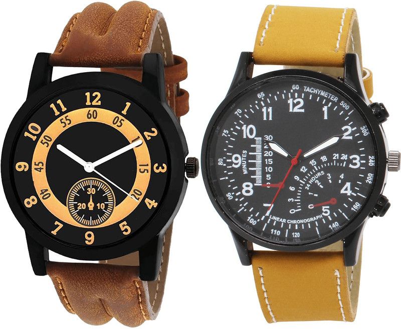 combo watch Analog Watch - For Girls Modish 3D Design Analogue Brown Color Boys And Men Watch - B14-B42 (Combo Of 2 )