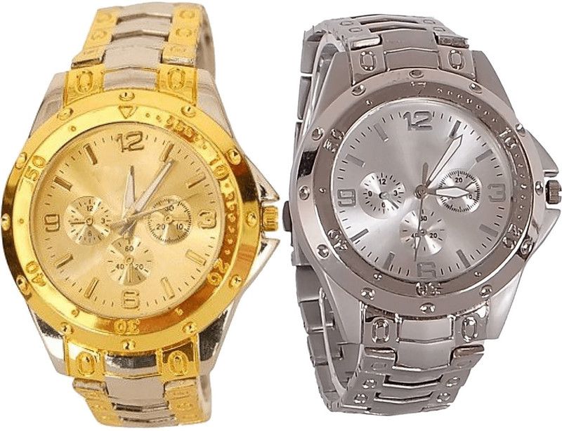 combo watch Analog Watch - For Girls Latest Fashionable Analogue Silver Color Boys And Men Watch - B75-B72 (Combo Of 2 )