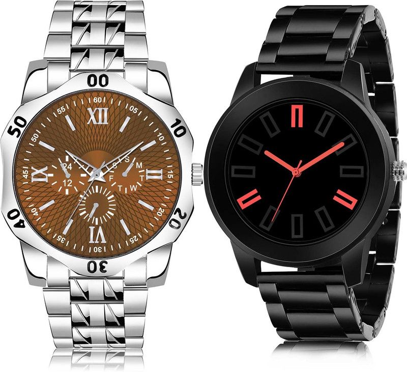combo watch Analog Watch - For Men Brand New Love Chain 2 Watch Combo For Boys And men - BM406-B893