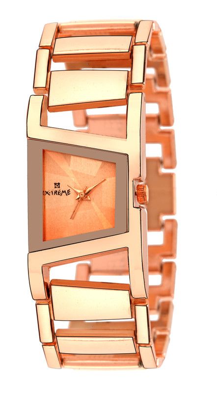 Stylish Rose Gold Dial With Cute Looking Bracelet Chain Analog Watch - For Women XM-LS526-RGRG