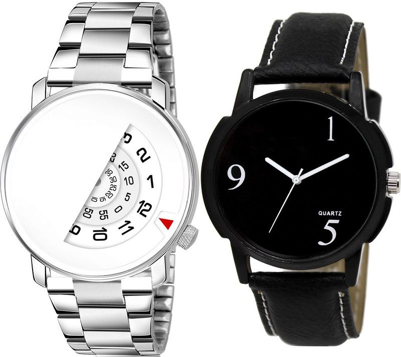 combo watch Hybrid Smartwatch Watch - For Men Casual Day And Date Analog Silver And Black Color Boys And Men Watch - BL46.106-BL46.6 (Combo Of 2 )