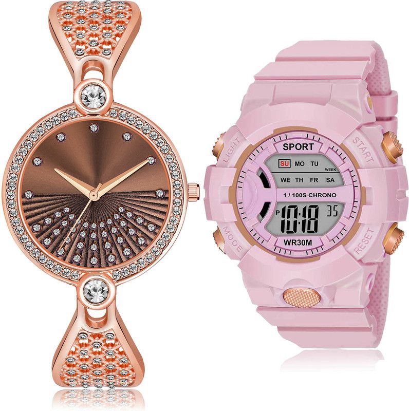 Analog-Digital Watch - For Girls Modish Rich 2 Watch Combo For Women And Girls - GM251-DG36