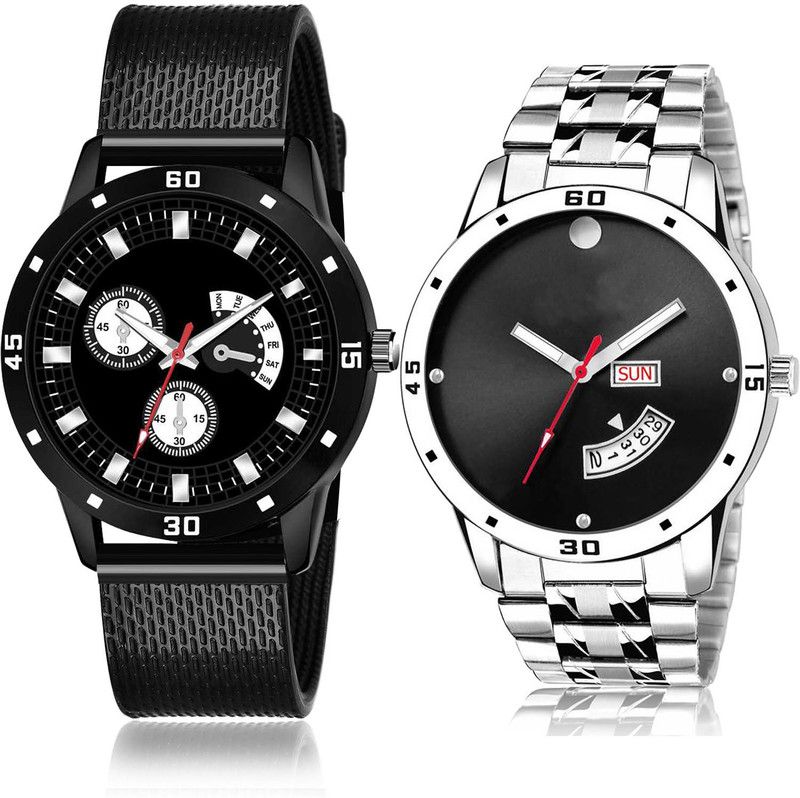 Analog Watch - For Men Modish Fashionable 2 Watch Combo For Boys And Men - BRM39-BL46.104